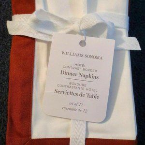 NEW Williams Sonoma 12 Border Hotel Napkins